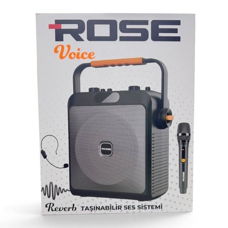 Rose Voice HP-503 6.5'' 100Watt Taşınabilir Ses Sistemi - El Tipi Telsiz Mikrofonlu