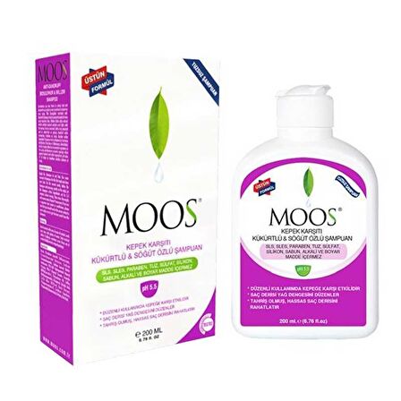 Moos Kepekli Saçlar İçin Kepek Önleyici Tuzsuz Sülfatsız Söğüt Özlü Şampuan 200 ml