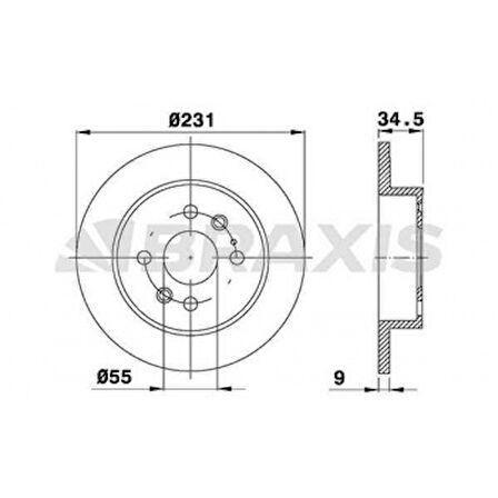 Mazda Arka Fren Disk Aynası Mazda 323 Mx5 1.3 1.6i - Braxıs Ae0548