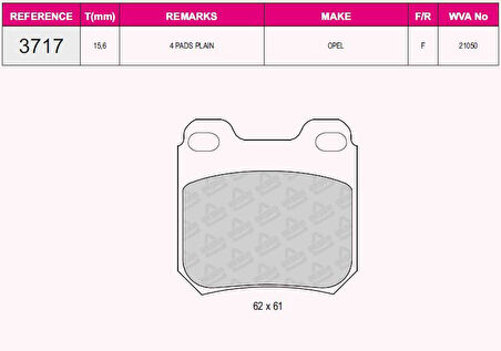 Opel Arka Fren Balatası (disk İcin) Vectra B Omega B - Beser 3717