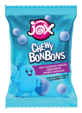JOX Chewy Bonbons Mavi Ahududu Aromalı Dolgulu Bonbon Şekerleme