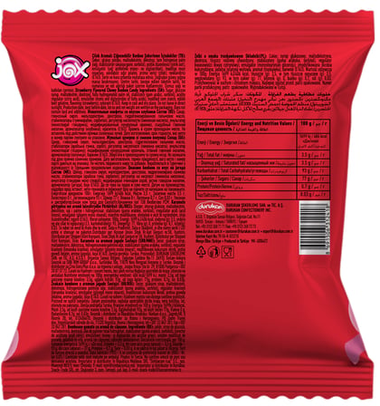 JOX Chewy Bonbons Çilek Aromalı Dolgulu Bonbon Şekerleme
