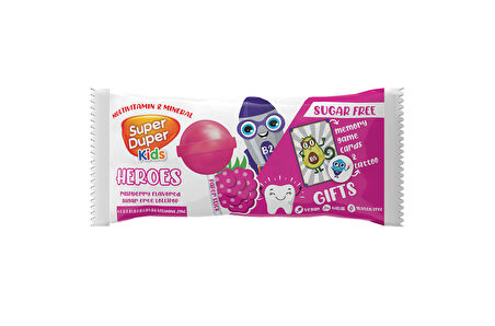 Super Duper Kids Zero Heroes Raspberry  Lolipop 15g