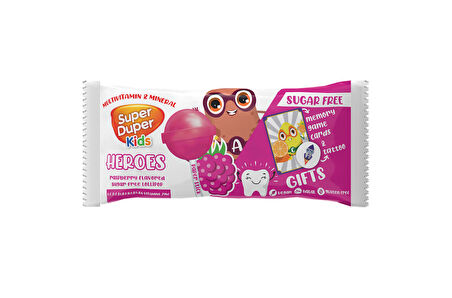 Super Duper Kids Zero Heroes Raspberry  Lolipop 15g