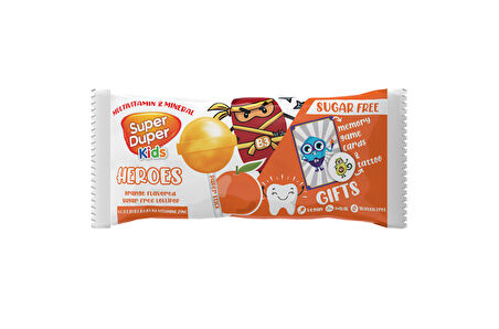 Super Duper Kids Zero Heroes Orange  Lolipop 15g