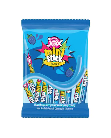 JOX Maxi Mini Chewy Mavi Ahududu Aromalı Çiğnenebilir Şekerleme