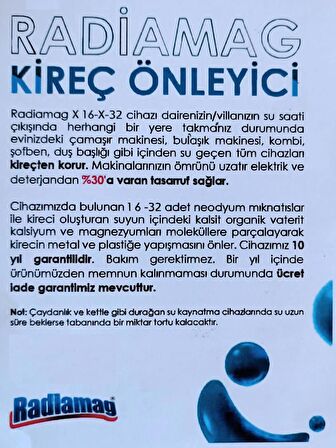 Ev Tipi - Daire Tipi Manyetik Kireç Önleyici X16 Su Arıtma Cihazı Kolay Montaj