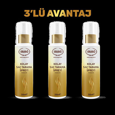 3'LÜ KOLAY SAÇ TARAMA SPREYİ-YETİŞKİNLER İÇİN 200 ML