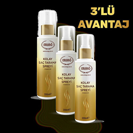3'LÜ KOLAY SAÇ TARAMA SPREYİ-YETİŞKİNLER İÇİN 200 ML