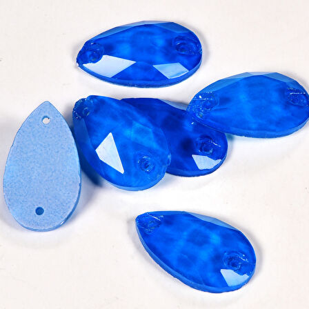 Gymo Premium Delikli Dikme Kristal Taş Teardrop 10.5*18mm N03 Sapphire Neon (28 Ad)