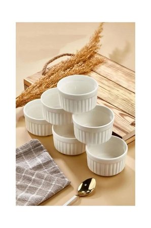 Porselen 6'lı Sufle ve Kek Fırın Kabı- 10 Cm