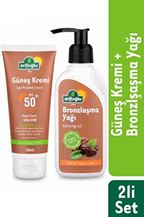 Arifoğlu Güneş Kremi 100 ml  + Bronzlaşma Yağı 120 ml 2li Set