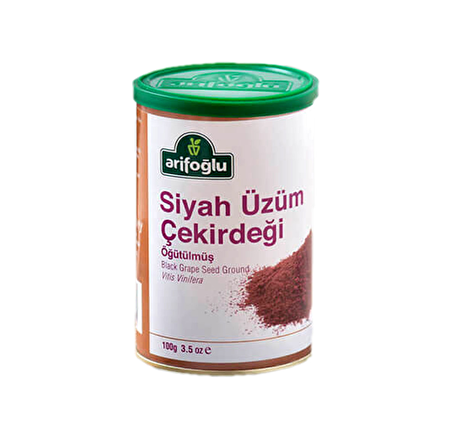 Arifoğlu Siyah Üzüm Çekirdeği (Öğütülmüş) Teneke Kutu 100 g