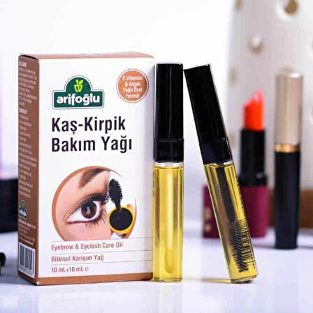 Arifoğlu Kaş Kirpik Bakım Yağı 10 ml + 10 ml -Argan Yağlı & Doğal E Vitaminli