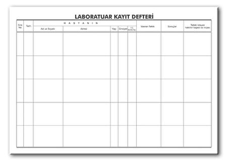 Laboratuvar Kayıt Defteri 100 Yaprak (200 sayfa)