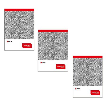 Folix Sipariş Fişi 14 x 20 cm 2-50 2 Nüsha Otokopili 50 Yaprak 3'LÜ