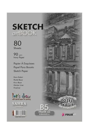 Folix Sahra 17.3 x 24.5 Ivory Tutkallı Kağıt Bloknot 80 Yaprak 