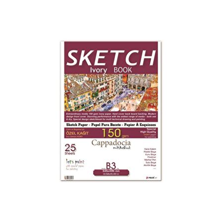 Folix Sketchbook Cappadocia 34,5 x 49,5 B3 Tutkallı 150 Gr. İvory 25 Yaprak Eskiz Defteri