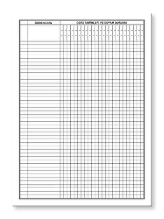 Kurs Defteri Yoklamalı 48 Sayfa 20x28 cm