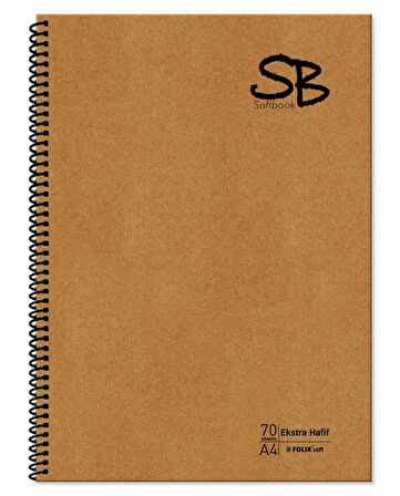 SB A4 70 Yp. Defter Kraft Kapak Spiralli Hafif Kağıt KARELİ 140 Sf.