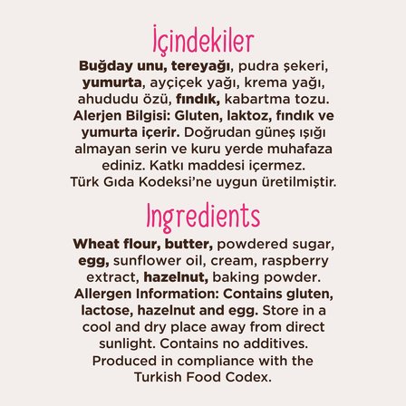 Ahududulu Kalp Kurabiye 250 G