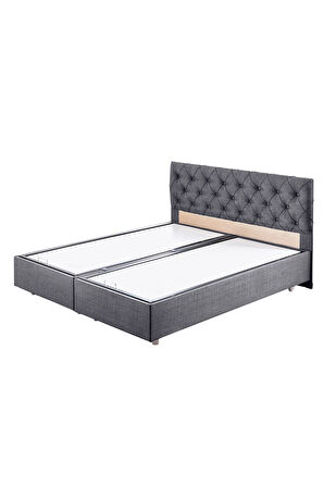 Eylül Çift Kişilik Baza Başlık Letto Yatak Seti, Gri