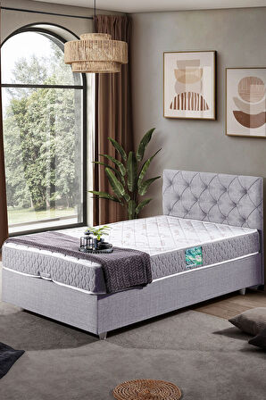 Eylül Çift Kişilik Baza Başlık Letto Yatak Seti, Gri