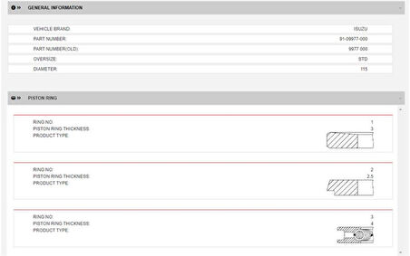 İsuzu Ticarı Piston Segmanı (std) (adet) İsuzu 4hg1 T 4hk1 Nqr86 Npr71 Npr75 Novo Turkuaz Euro3 Euro4 Euro5 Euro6 - Yenmak 96-09977-000