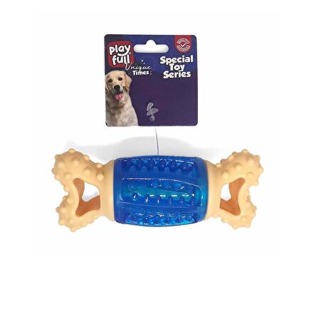 Playfull Sağlam Plastik Sesli Dental Köpek Oyuncağı 13x4cm Mavi