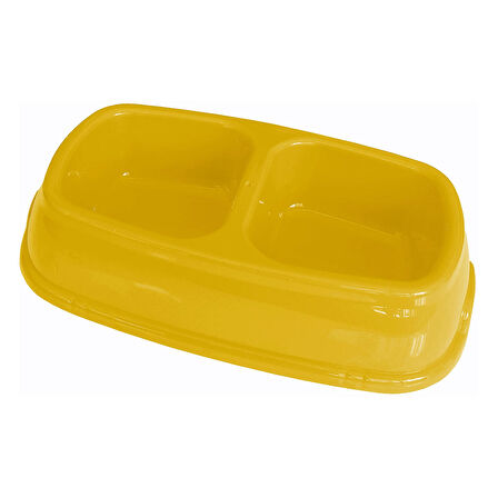 Markapet İkili Plastik Mama ve Su Kabı 200 + 200 ml Sarı