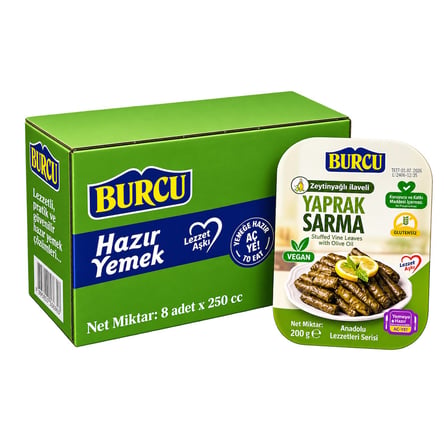 Burcu Zeytinyağlı Yaprak Sarma 200 gr x 8 li Kutu