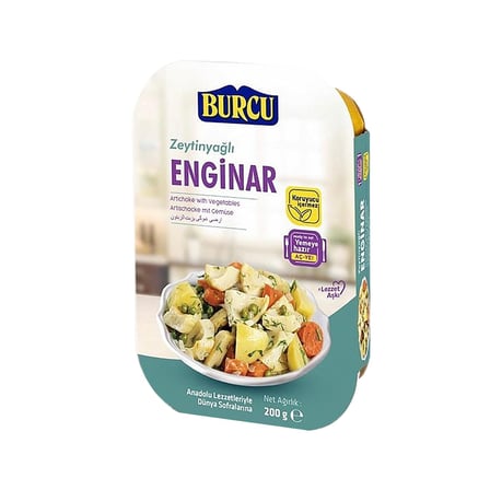 Burcu Zeytinyağlı Enginar 200 gr x 8 li Kutu