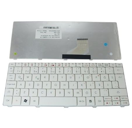 Acer Aspire One ZH9, 521, D255, D260, 532h 533 NAV50, NAV70, PAV70 Klavye Beyaz TR