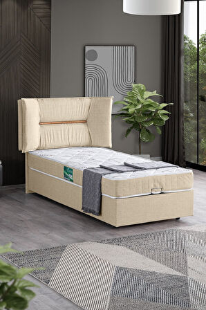 Lizbon Ikili Set, Tek Kişilik Baza Başlık Seti, Gri