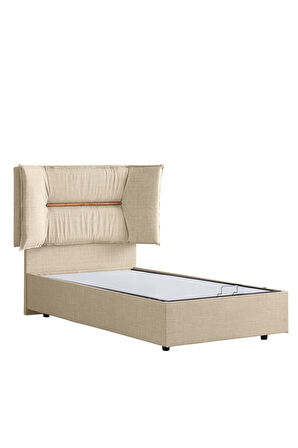 Lizbon Tek Kişilik Baza Başlık Comfort Yatak Seti, Açık Gri