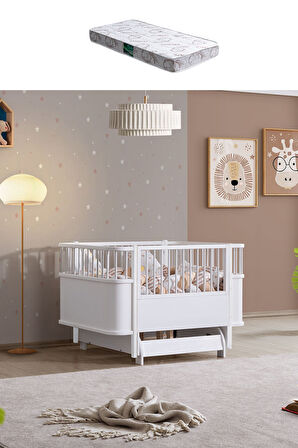Sallanan Mdf Beşik, Bella Büyüyen Beşik 90x120 1 Adet Comfort Yatak