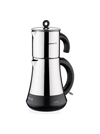 Korkmaz Hasbahçe A851 1600 W Siyah Krom Çelik Çay Makinesi Teşhir