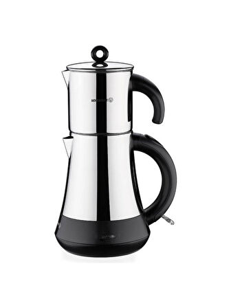 Korkmaz Hasbahçe A851 1600 W Siyah Krom Çelik Çay Makinesi Teşhir