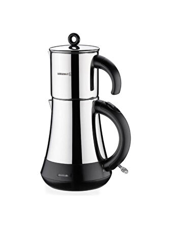 Korkmaz Hasbahçe A851 1600 W Siyah Krom Çelik Çay Makinesi Teşhir