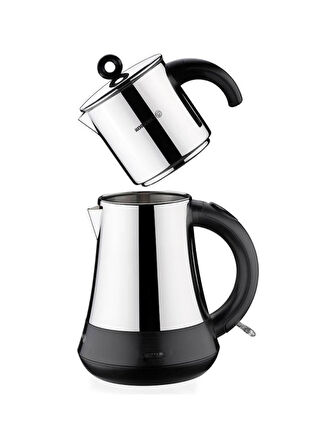 Korkmaz Hasbahçe A851 1600 W Siyah Krom Çelik Çay Makinesi Teşhir