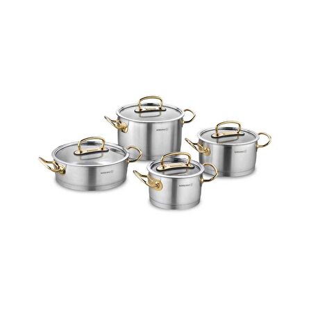 Korkmaz Proline 8 Parça Gold Tencere Seti A1148