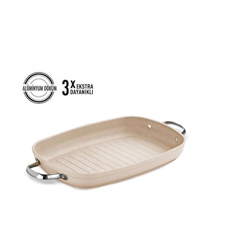 Korkmaz A1274 Granita İki Kulplu Grill Sote Tava 35x25