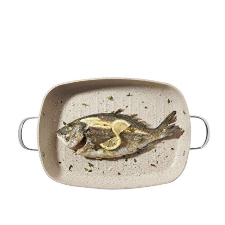 Korkmaz A1274 Granita İki Kulplu Grill Sote Tava 35x25