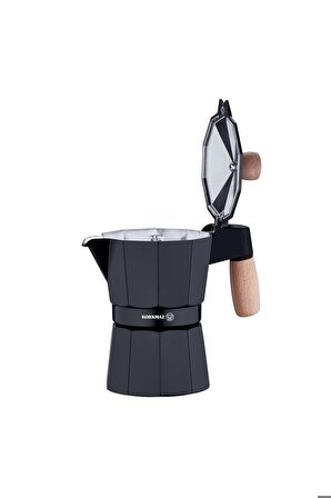 Etna 3 Fincan Siyah Moka Pot 150 Ml