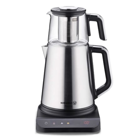 KORKMAZ A852-01 PROSENSE ELEKTRİKLİ ÇAYDANLIK INOX CAM DEMLİK 