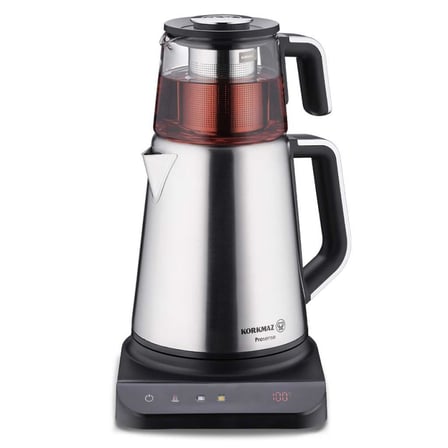 KORKMAZ A852-01 PROSENSE ELEKTRİKLİ ÇAYDANLIK INOX CAM DEMLİK 