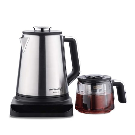 KORKMAZ A852-01 PROSENSE ELEKTRİKLİ ÇAYDANLIK INOX CAM DEMLİK 