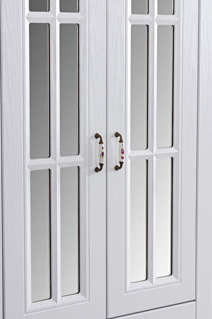 Gardırop, Country West Mdf Ön Yüzeyli 6 Kapılı Dolap, Beyaz