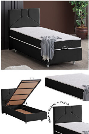 Wick Tek Kişilik Baza Başlık Letto Yatak Seti