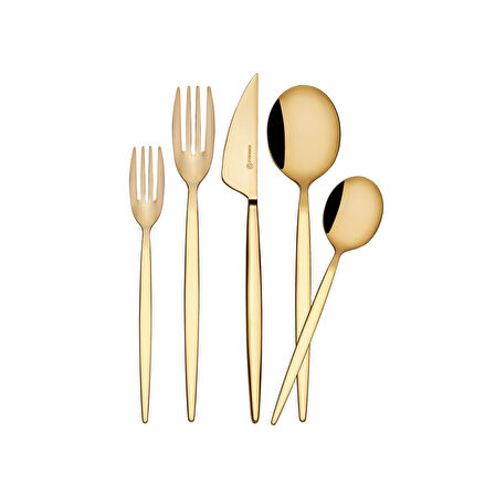 Korkmaz Milena 30 Parça Gold Çatal Kaşık Bıçak Seti A2208-1